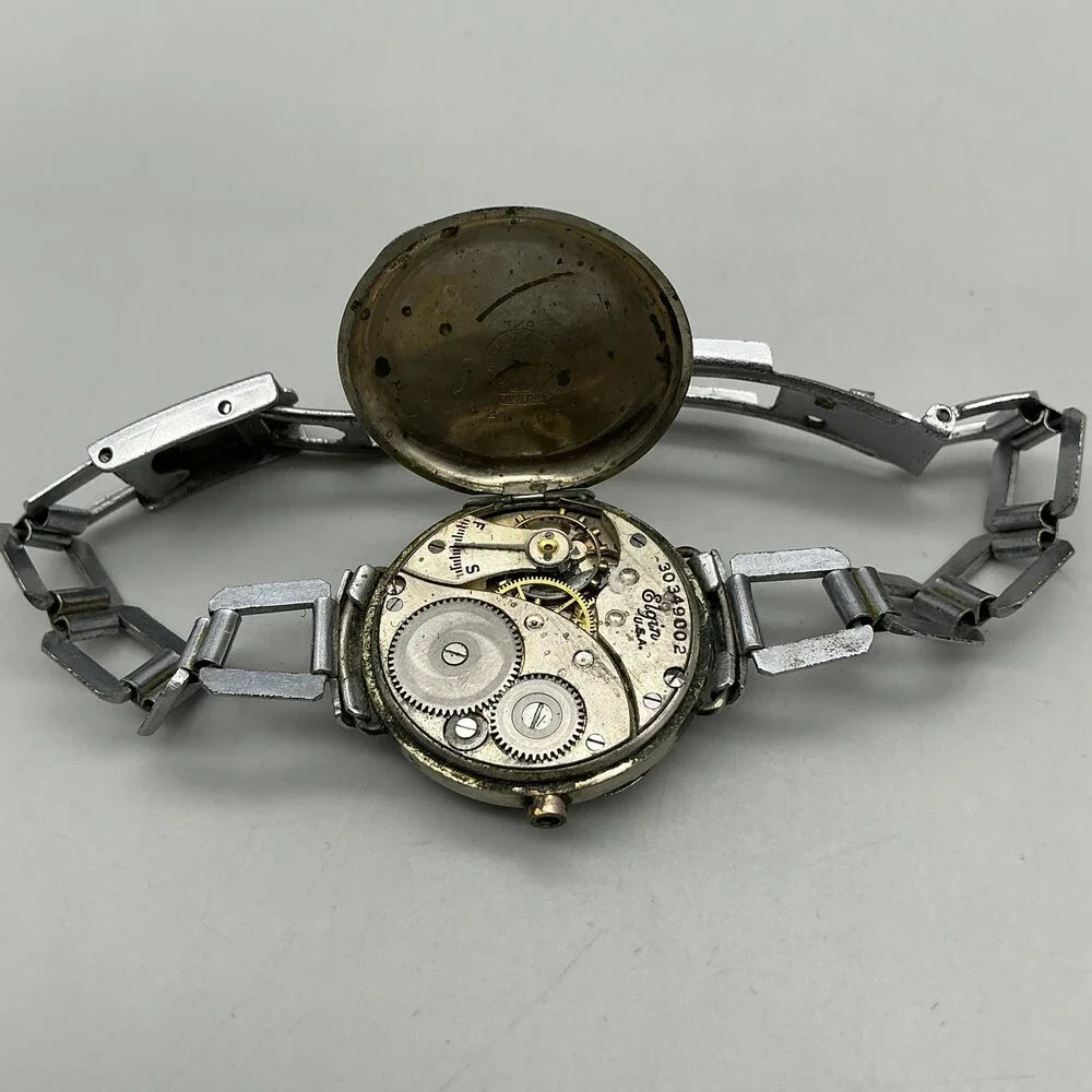 Vintage Elgin Women Watch 29mm 7 Jewels Art Deco NON WORKING Manual For Parts